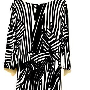 NY COLLECTION Women's Black/White Striped Dress - 1X